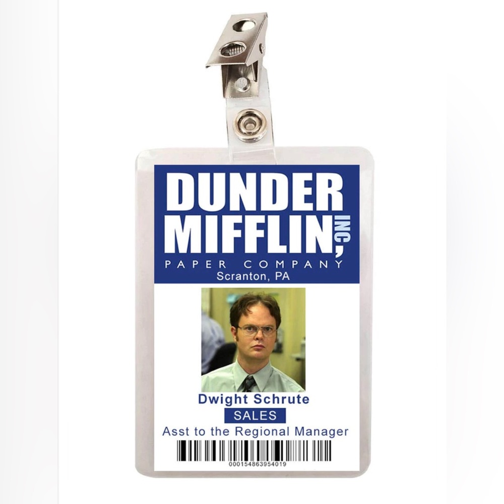 The Office Dwight Schrute Dunder Mifflin ID Badge for your Halloween costume